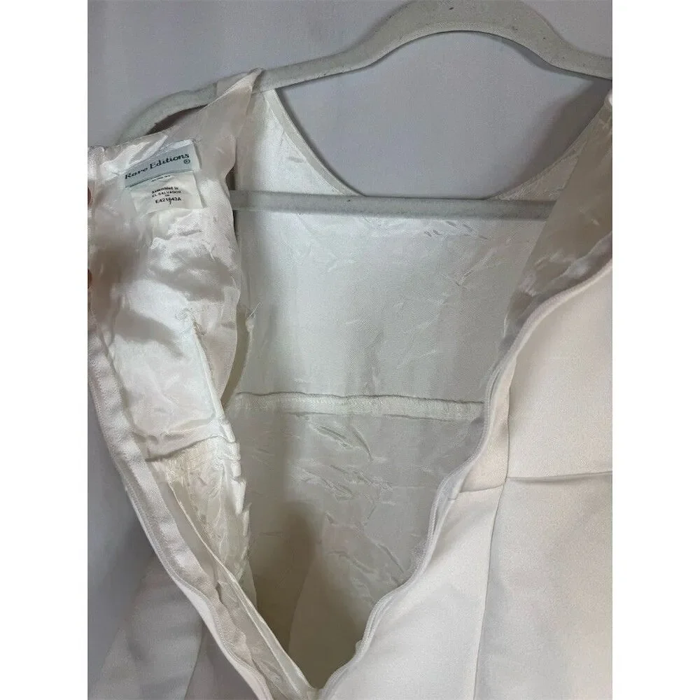 Rare Editions Flower Girl Dress Girls 7 Ivory A-Line Long Sleeveless Lace